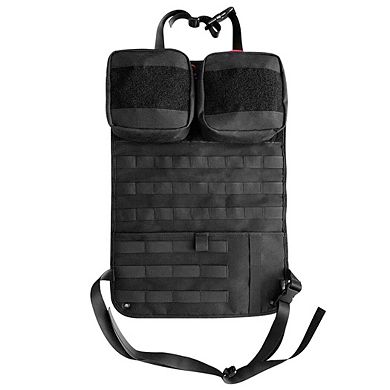 Car Front Seat Organizer 2 Detachable Pouches Molle Panel Laptop/Tablet Storage 1000D Nylon for SUV