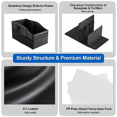 Sturdy PU Leather Car Organizer 33LB Capacity Multiple Pockets Universal Fit