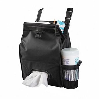 Car Organizer Trash Bin Tissue Holder 2 Gal Leakproof Push Close Lid