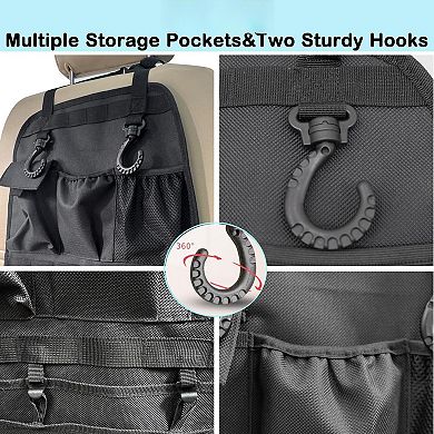 Car Seat Organizer Heavy Duty Multiple Pockets Universal Fit Anti Swing 900D Oxford
