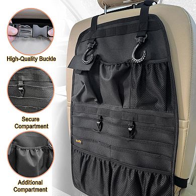 Car Seat Organizer Heavy Duty Multiple Pockets Universal Fit Anti Swing 900D Oxford
