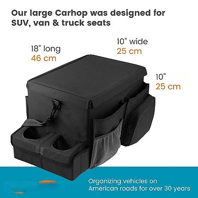 Large Car Seat Organizer with Cooler Cup Holder Tray Side Pockets