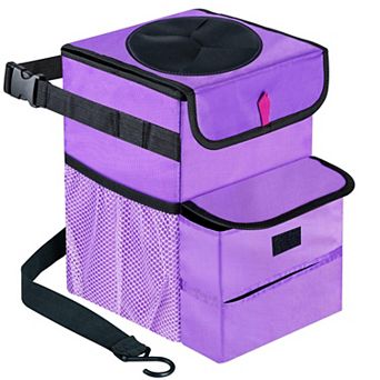 Foldable Car Trash Can Leakproof 3 Gallon with Mesh Pockets Easy to Use