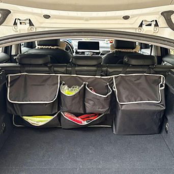 Car Backseat Trunk Hanging Organizer 6 Nylon Pockets Storage Bag for SUV MPV