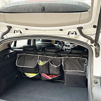 Car Backseat Trunk Hanging Organizer 6 Nylon Pockets Storage Bag for SUV MPV