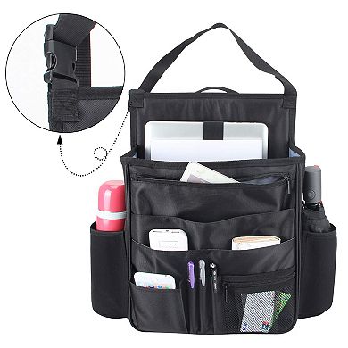 Car Front Seat Organizer Laptop/Tablet Storage, Adjustable Straps, Heavy Duty Nylon