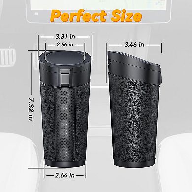 Car Trash Can Leakproof with 180 Bags Cup Holder Fit Easy Clean Multi-Scenario