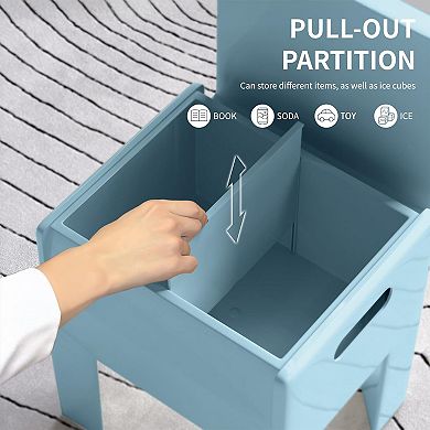 Modern Multifunctional Plastic Nightstand Storage Easy Assembly