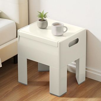 Modern Multifunctional Plastic Nightstand Storage Easy Assembly