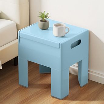 Modern Multifunctional Plastic Nightstand Storage Easy Assembly