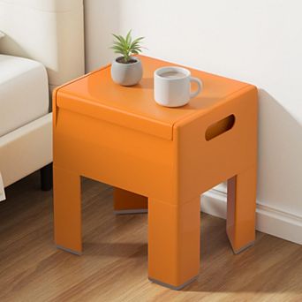 Modern Multifunctional Plastic Nightstand Storage Easy Assembly