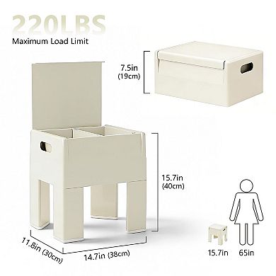 Multifunctional ABS Plastic Nightstand with Removable Partition Easy Assembly