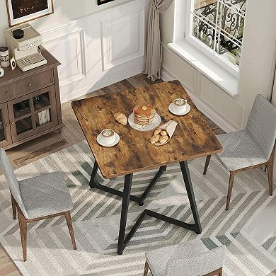 2Person Square Dining Table Farmhouse Wood Compact Multifunctional