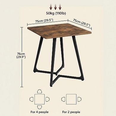 2Person Square Dining Table Farmhouse Wood Compact Multifunctional