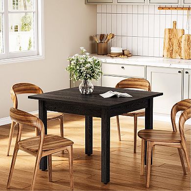 39Inch Square Dining Table 4People Compact Wooden Kitchen Living Room
