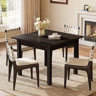 39Inch Square Dining Table 4People Compact Wooden Kitchen Living Room