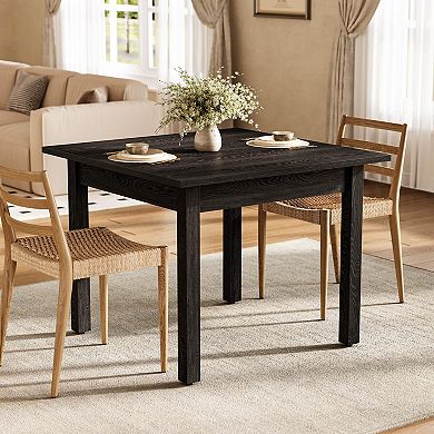 39Inch Square Dining Table 4People Compact Wooden Kitchen Living Room