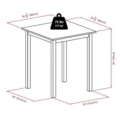 Solid Wood High Dining Table Seats 4 Compact Classic Design