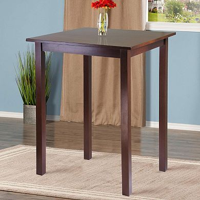 Solid Wood High Dining Table Seats 4 Compact Classic Design