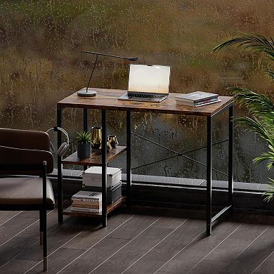 32 Inch Small Computer Desk Adjustable Shelves Headphone Hook Sturdy Home Office Writing Gaming