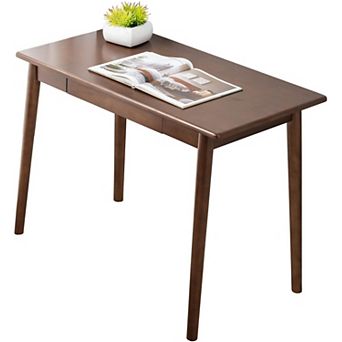 Solid Wood Desk Wooden Computer Desk for Home Office Gaming Study Small Spaces Writing Work
