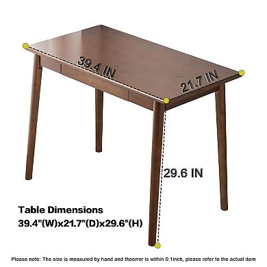 Solid Wood Desk Wooden Computer Desk for Home Office Gaming Study Small Spaces Writing Work