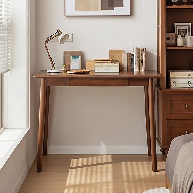 Solid Wood Desk Wooden Computer Desk for Home Office Gaming Study Small Spaces Writing Work