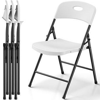 Plastic Folding Chair Outdoor Indoor Sturdy Metal 350 Lbs Capacity Commercial Seating
