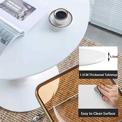 Mid-century Modern Tulip Dining Table Round MDF Top Sturdy Metal Base for 2-4 People Small Space