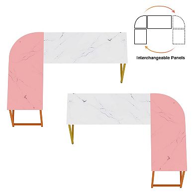 L Shaped Computer Desk Reversible Corner Monitor Stand Modern Pc Workstation