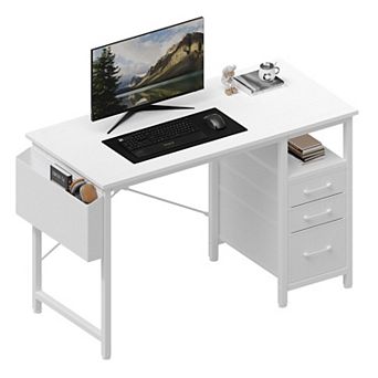 39" Computer Desk with Storage Drawers & Side Pocket - Space-Saving Workstation for Home Office