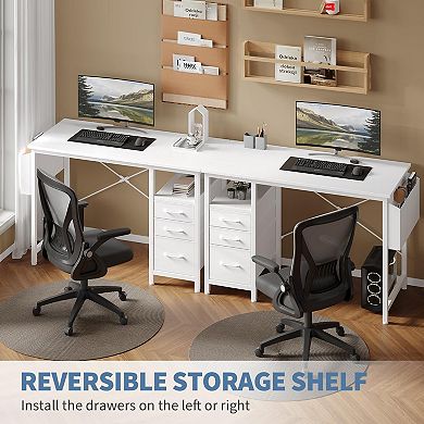 39" Computer Desk with Storage Drawers & Side Pocket - Space-Saving Workstation for Home Office