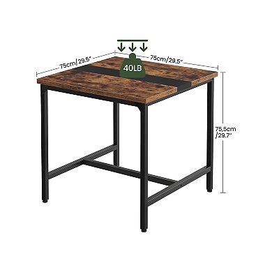 Square Kitchen Dining Table Versatile Retro Rustic Sturdy Adjustable Small Space Seats 4