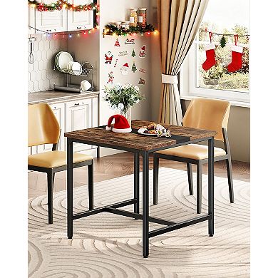 Square Kitchen Dining Table Versatile Retro Rustic Sturdy Adjustable Small Space Seats 4