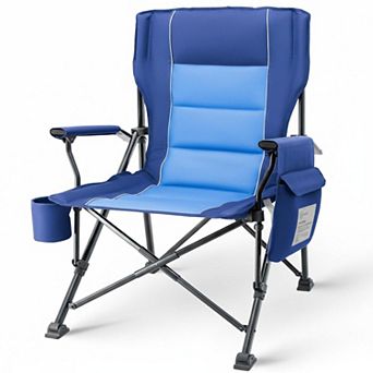 Oversized Folding Camping Chair Heavy Duty 500lbs High Back Padded Lawn Beach Outdoor