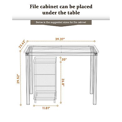 Modern Sturdy Computer Desk Multifunction Writing Workstation Dining Table
