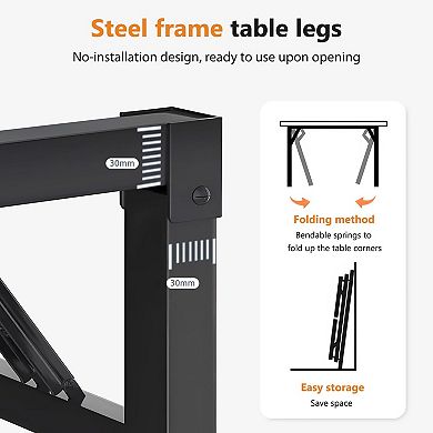 Folding Computer Desk Portable Activity Table Fully Assembled Heavy Duty Stable