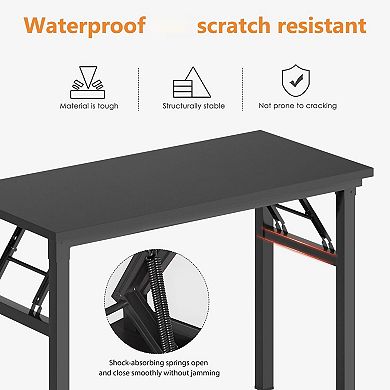 Folding Computer Desk Portable Activity Table Fully Assembled Heavy Duty Stable