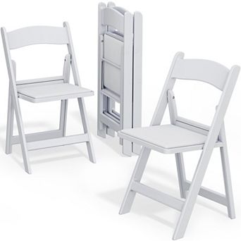Folding Chairs Sturdy Padded Seat 550Lbs Stackable for Events Weddings Parties Picnics Yoga
