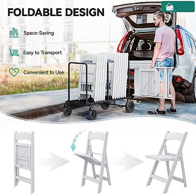 Folding Chairs Sturdy Padded Seat 550Lbs Stackable for Events Weddings Parties Picnics Yoga