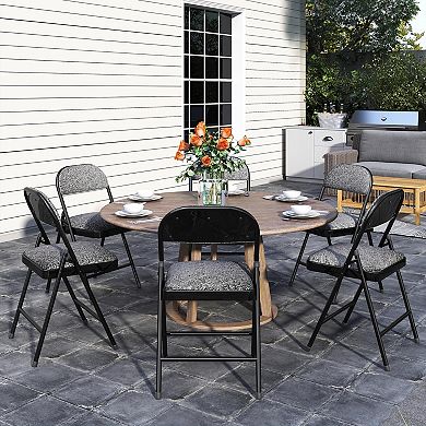 Folding Padded Cushion Chairs Steel Frame Indoor Outdoor Events Comfortable Sturdy Quick Fold
