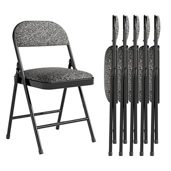 Folding Padded Cushion Chairs Steel Frame Indoor Outdoor Events Comfortable Sturdy Quick Fold