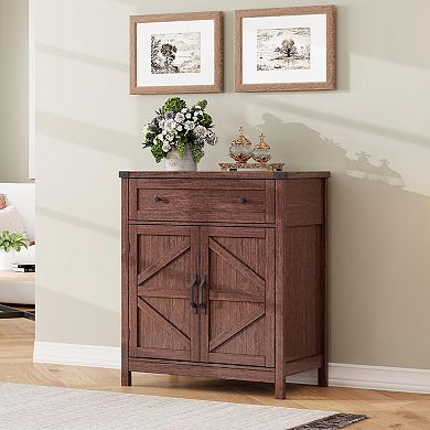 Kitchen Storage Cabinet Coffee Bar Farmhouse Sideboard Drawer Adjustable Shelves Sturdy MDF Multiple