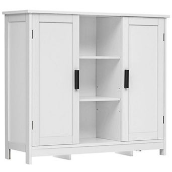 Rattan Storage Cabinet 4 Adjustable Shelves Coffee Bar Sideboard Buffet Kitchen Living Room Entryway