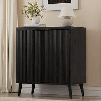 Modern Fluted Buffet Cabinet with Storage Adjustable Shelves Sideboard for Living Room Kitchen