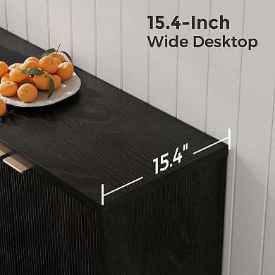 Modern Fluted Buffet Cabinet with Storage Adjustable Shelves Sideboard for Living Room Kitchen