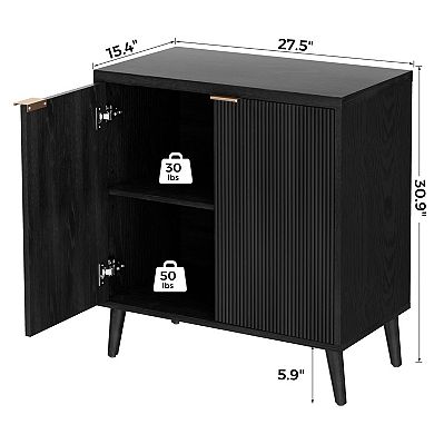 Modern Fluted Buffet Cabinet with Storage Adjustable Shelves Sideboard for Living Room Kitchen