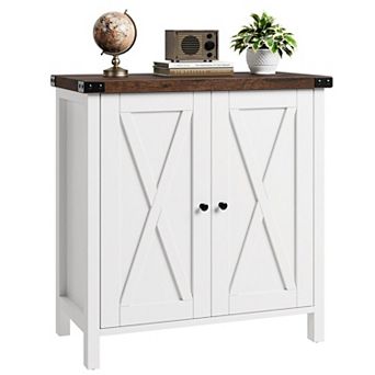 Farmhouse Sideboard Buffet Cabinet with 2 Doors Adjustable Shelves for Living Room Dining Entryway