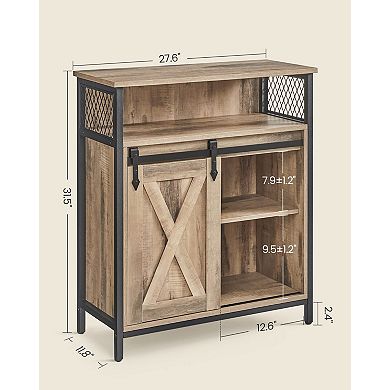 Storage Cabinet Sliding Barn Door Adjustable Shelves Multifunctional Industrial