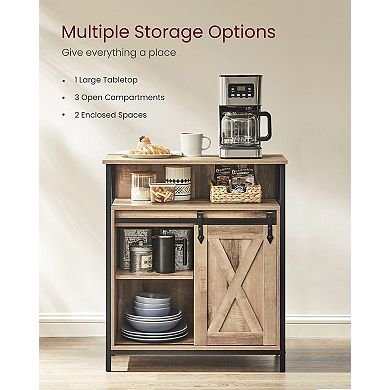 Storage Cabinet Sliding Barn Door Adjustable Shelves Multifunctional Industrial